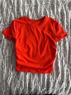 Lululemon Short Sleeve Crop Top in Bright Red